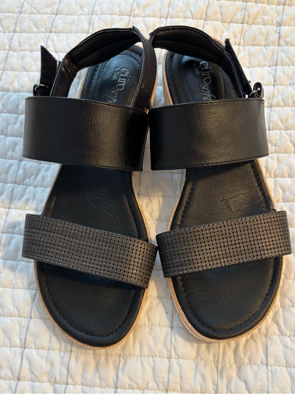 Black Women's Eurosoft by Softt Sandals Size 10